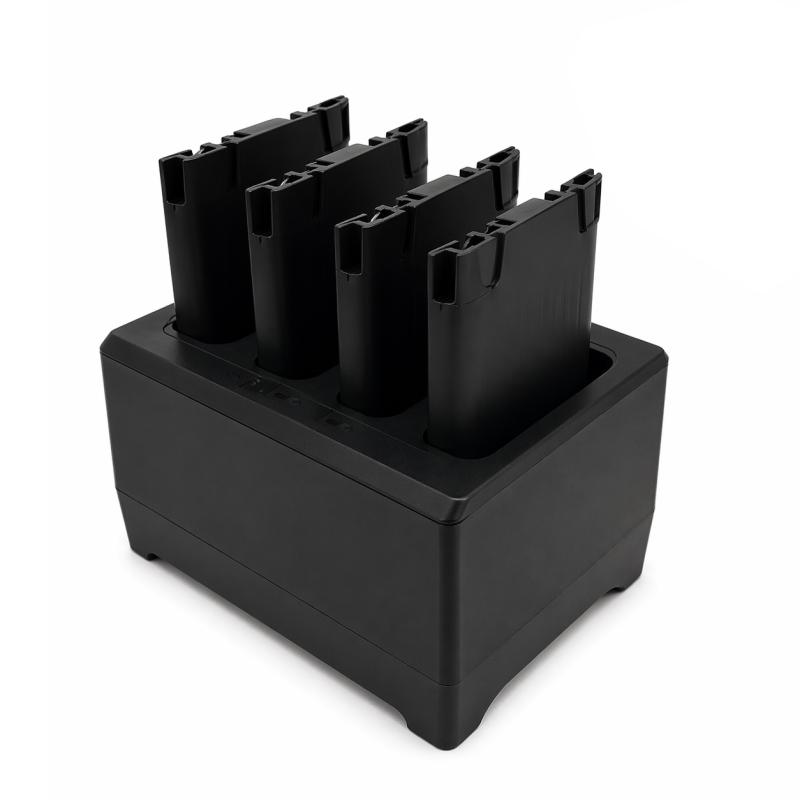 4-slot battery charging cradle with power adapter 12V/5A.Including detachable cover for PA768 with o